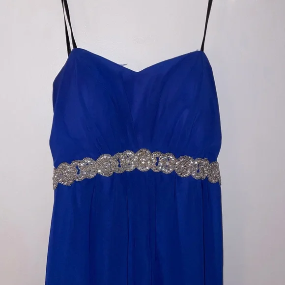 Strapless Blue High Low Size 14 Dress - Picture 3 of 3